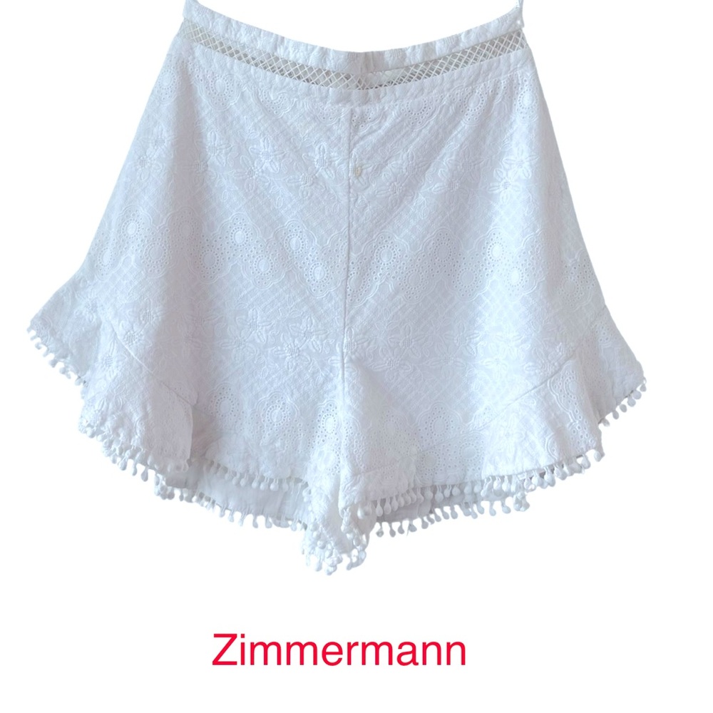 Zimmermann White Anglaise Lace Shorts | 100% cotton, White, Size 1